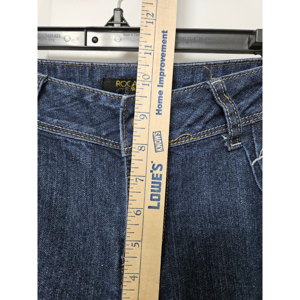 Rocawear Jeans‎ Women 16 Blue Hannah Skinny Leg Studded Dark Wash Embroidered - Picture 10 of 11